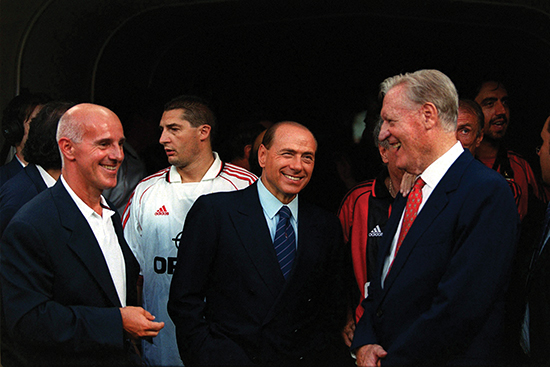 Sacchi, Berlusconi og Liedholm – to menn som formet Ancelotti og én som fikk nyte godt av resultatet.