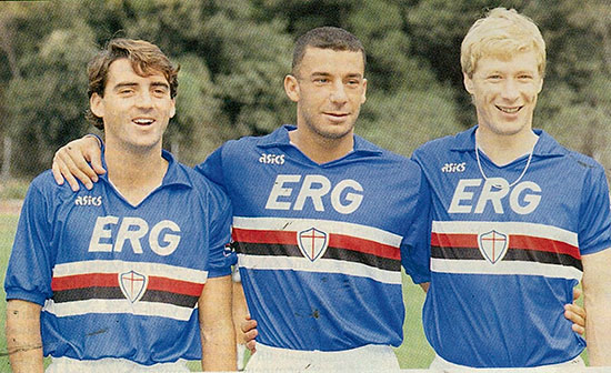 Roberto Mancini og Gianliuca Vialli var det beste spissparet i Serie A. Begavede Aleksej Mikhailitsjenko slet med å spille seg inn på laget.