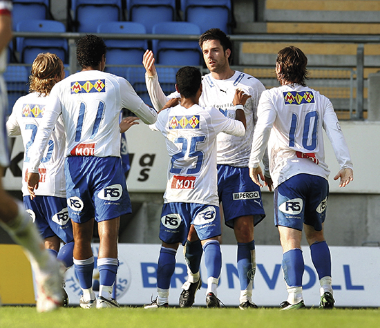 Årene 2005-2009 ble en sportslig opptur for Stabæk. Borte mot Molde i 2006 scoret Inge André Olsen. Lagkameratene Bjørnar Holmvik, Daniel Nannskog, Alanzinho og Veigar Páll Gunnarsson jublet.